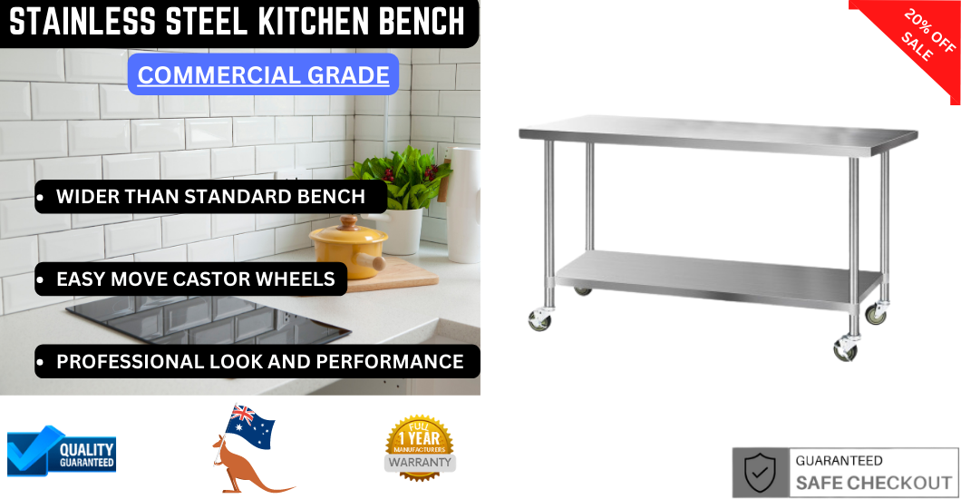 steel kitchen bench